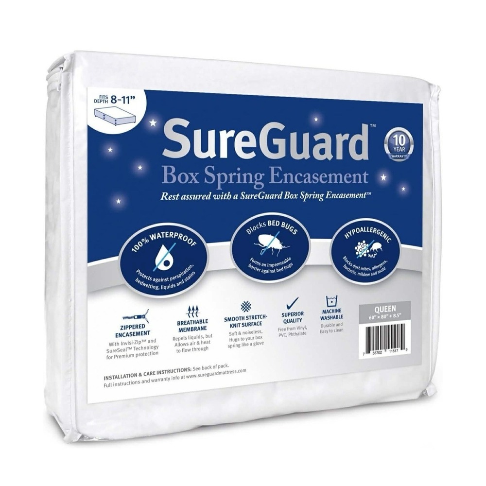 SureGuard Queen Size 100 Waterproof Spring Encasement - Picture 4 of 10